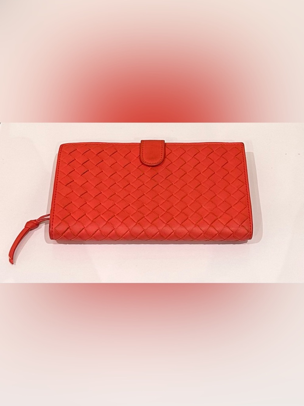 Bottega Veneta orange Woven Leather Wallet